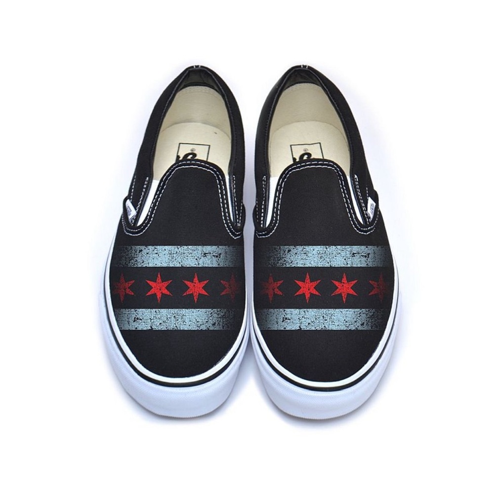 Limited Edition Vans Off the Wall slip-ons Chicago Flag
